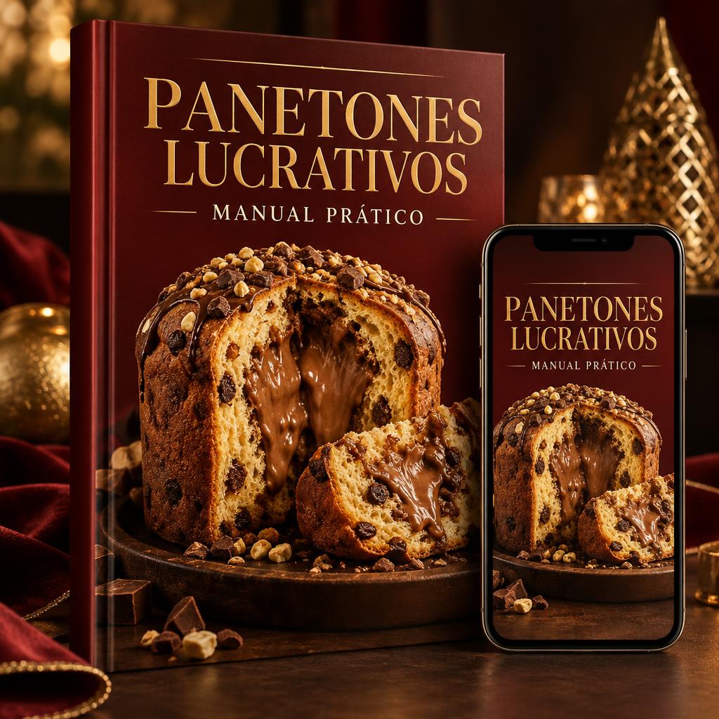 Manual digital Panetones Lucrativos — capa com panetone trufado